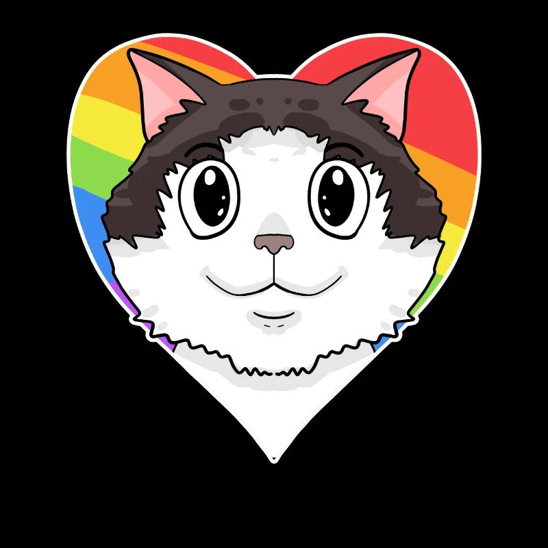 Ragdoll Katze - Regenbogen Herz