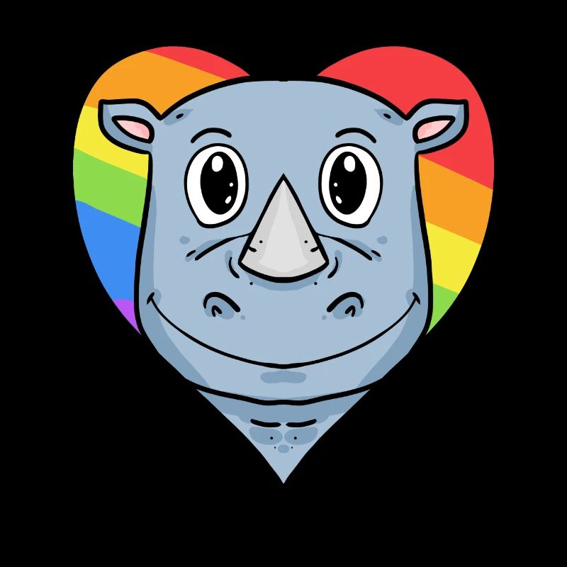 Nashorn Lgbt Regenbogen Farben