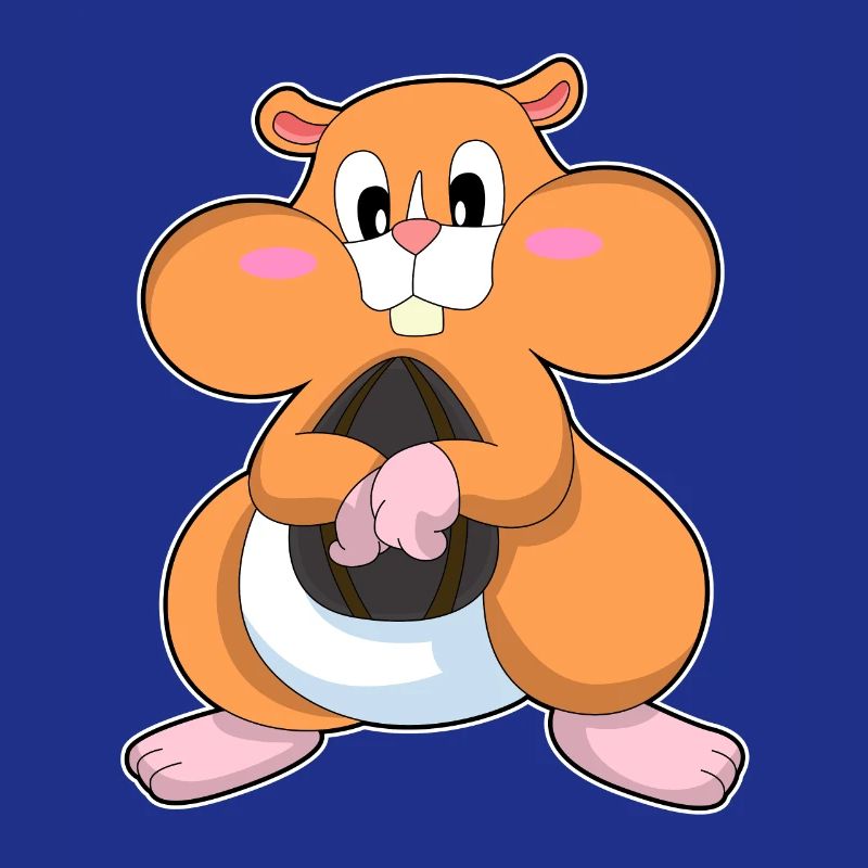 Hamster with walnut