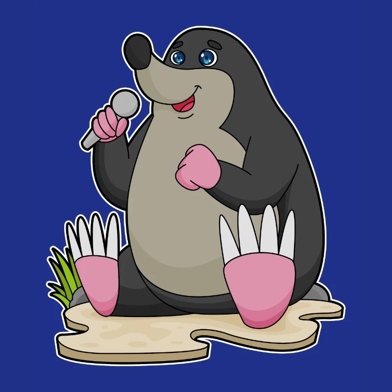 Mole en tant que chanteuse avec microphone