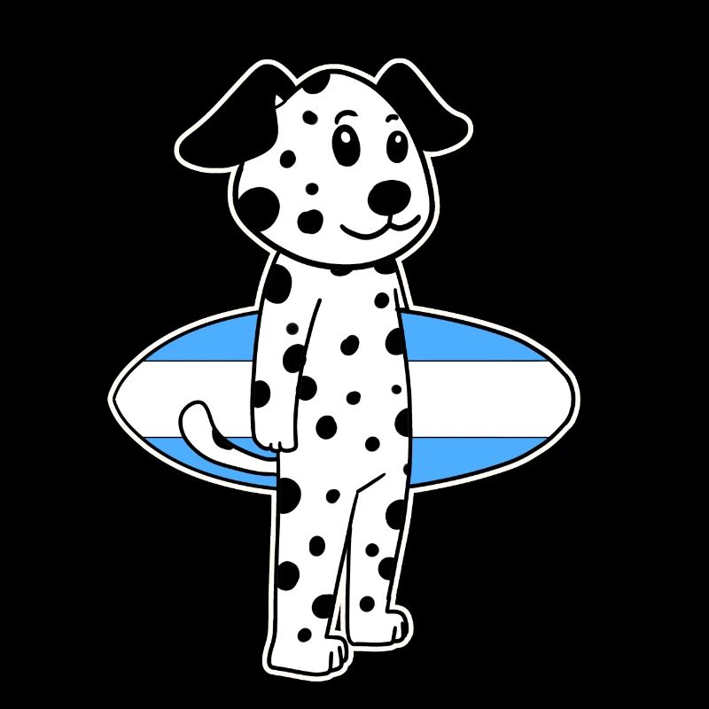 Surfboard Hund Dalmatiner Surfen Geschenk