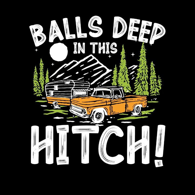 Hitch-Design mit Auto und Naturmotiv