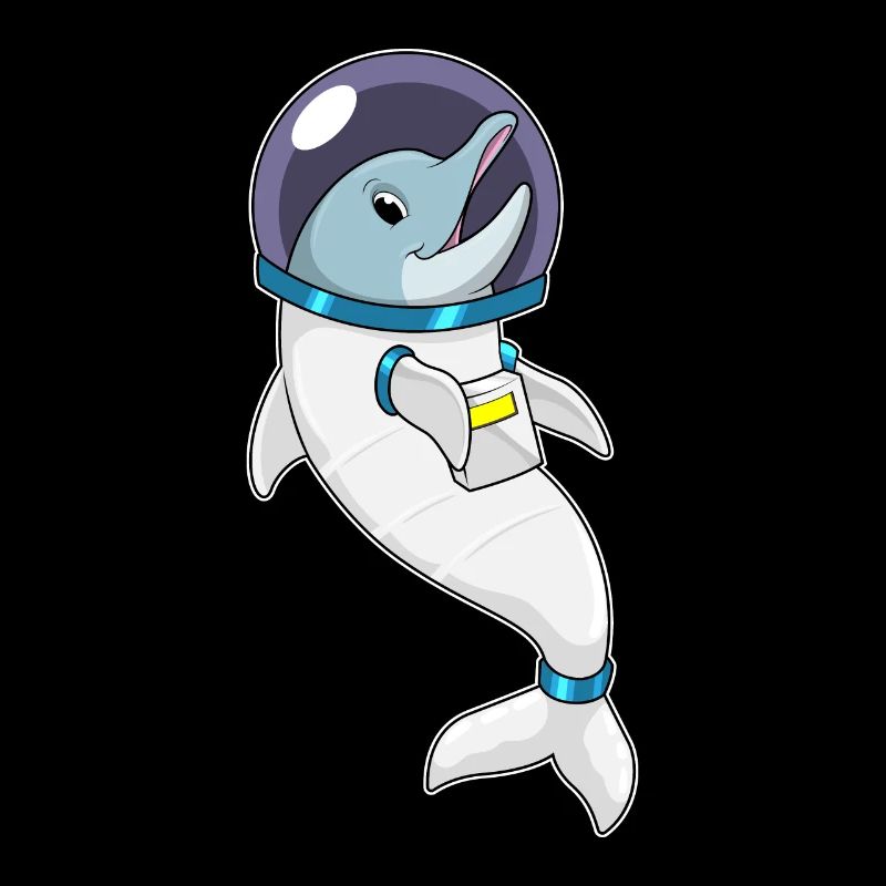 Dolphin as astronaut in costume
