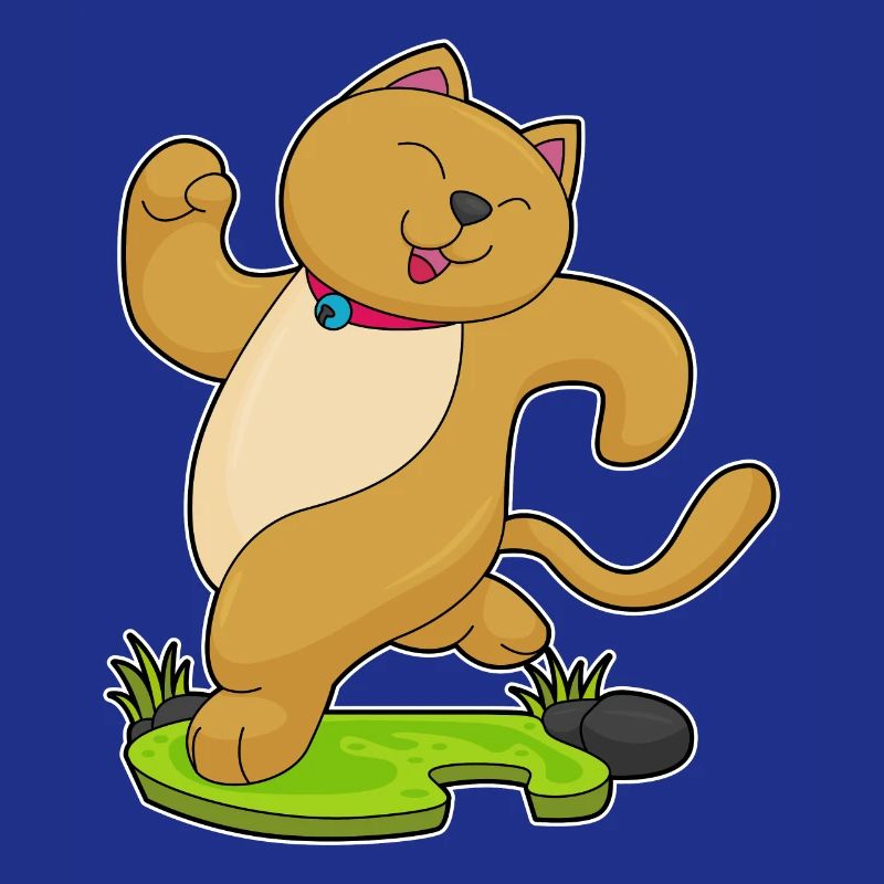 Cat with collar while jogging