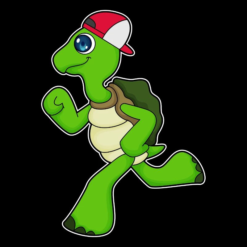 Turtle as a jogger with cap
