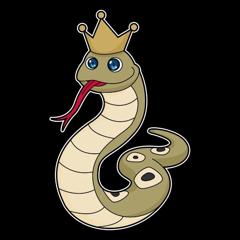 Serpent comme roi avec couronne