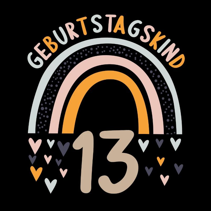 13 Jahre alt Rainbow Regenbogen 13. Geburtstag
