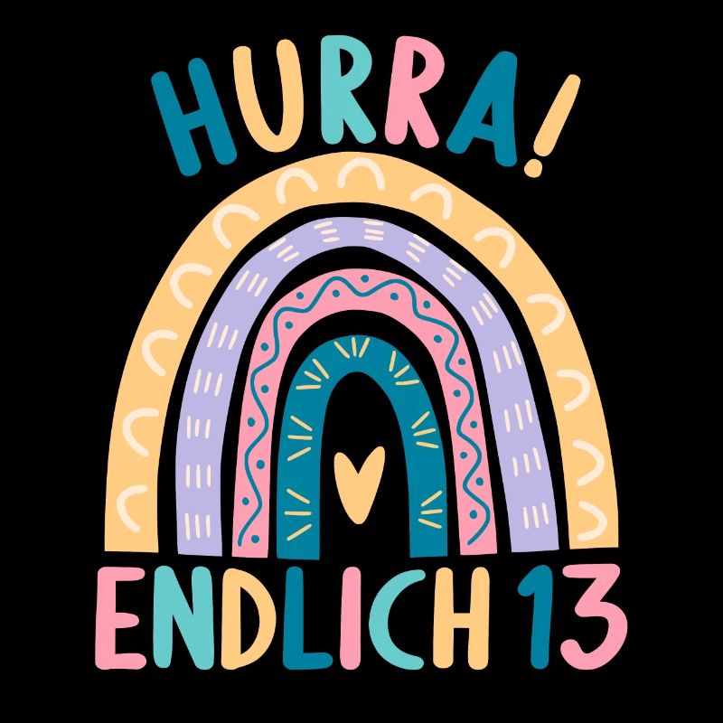 13 Jahre alt Rainbow Regenbogen 13. Geburtstag