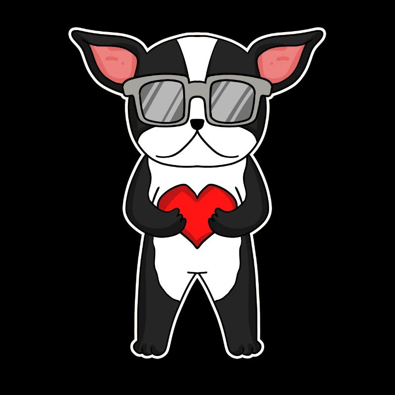 Terrier with sunglasses and heart