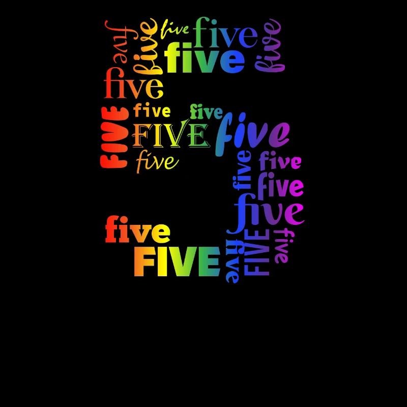 Five 5th Birthday | Coldorful Words Themed