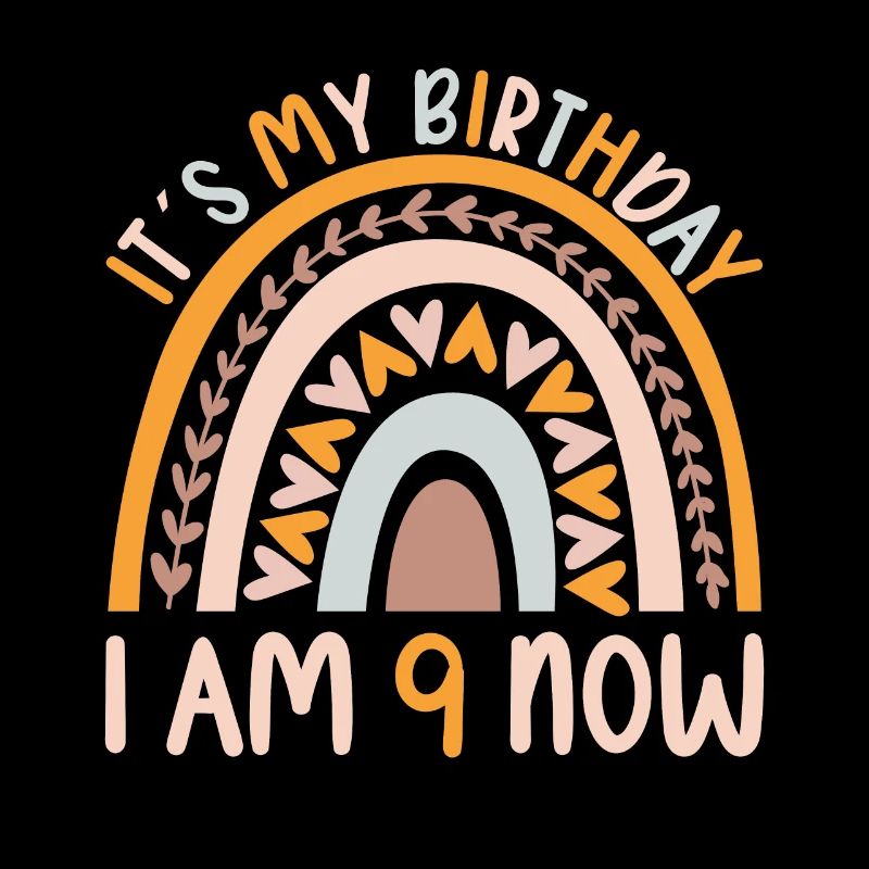 9 years old Rainbow Rainbow 9th birthday