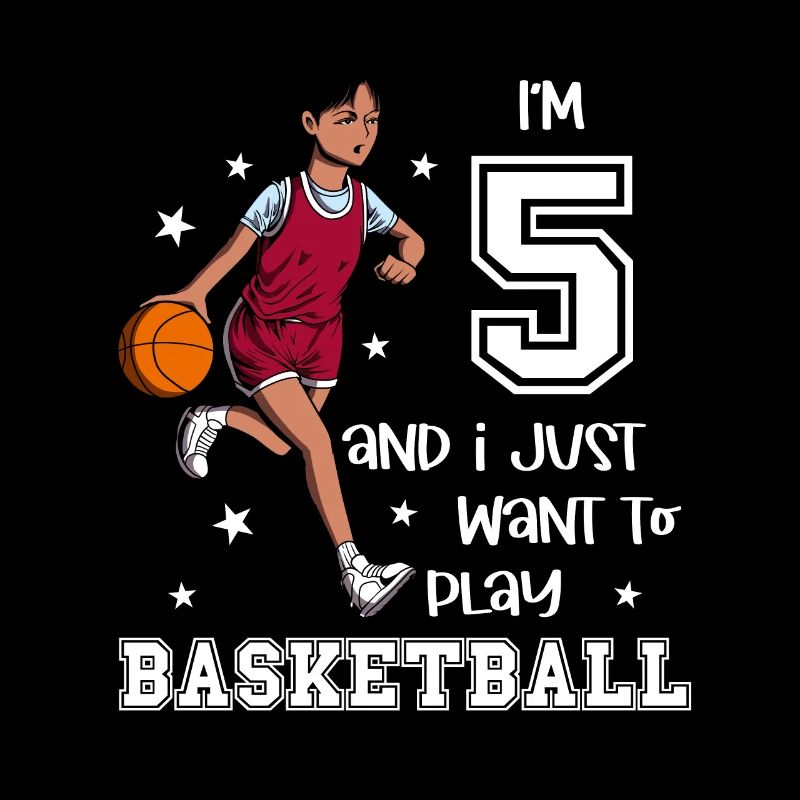 Mädchen spielt Basketball - Ich bin 5