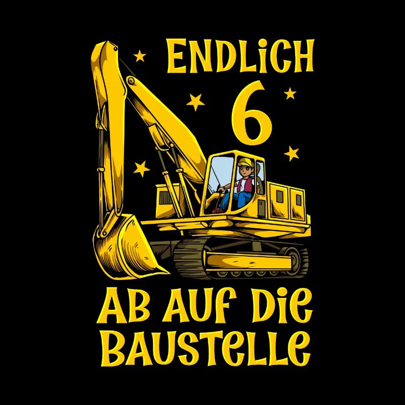 Ab auf die Baustelle - Bagger Geburtstag 6 Jahre