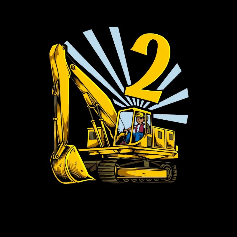 I am 2 - excavator birthday 2 years