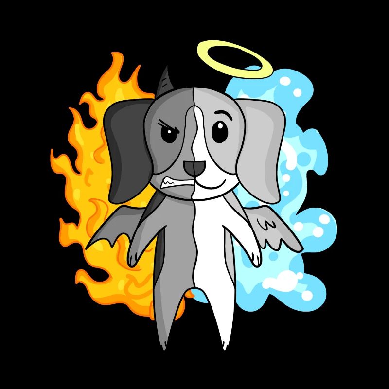 Hund Beagle - Engel und Teufel