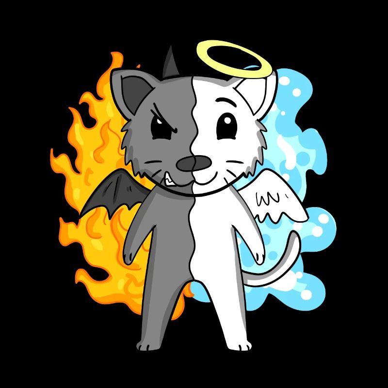 Cat Cat Breed Bombay - Angel and Devil