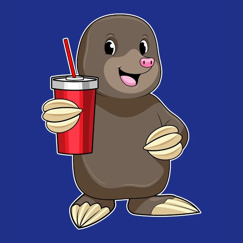 Mole with drinking cup