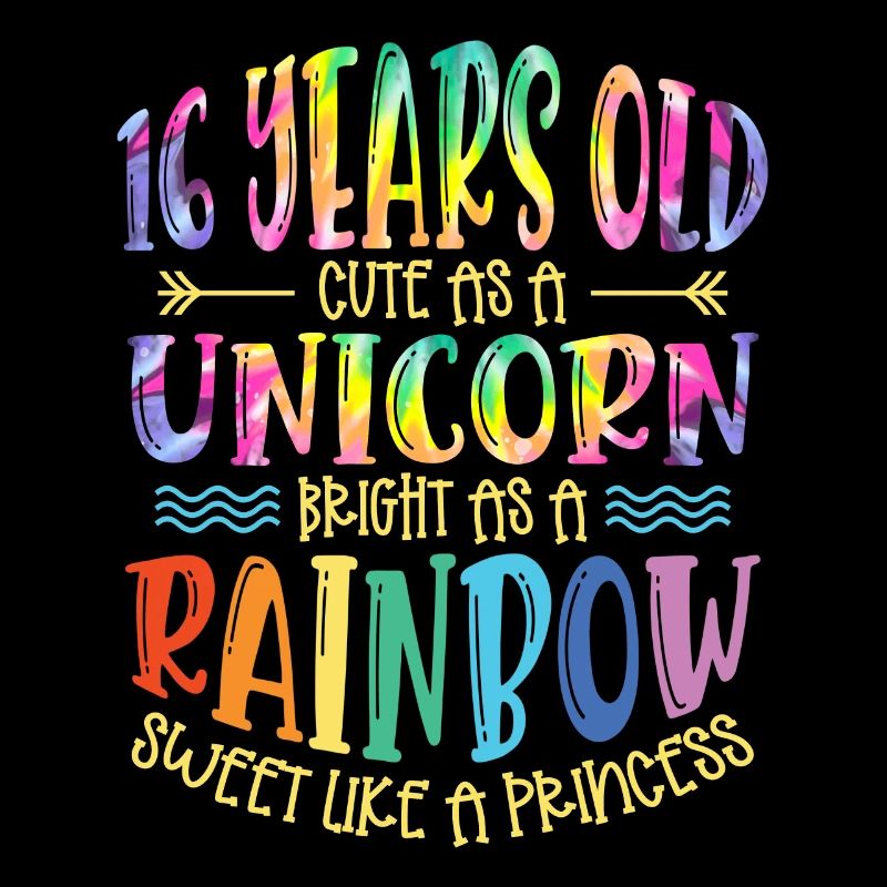 16 ans Mignon comme une licorne brillant comme