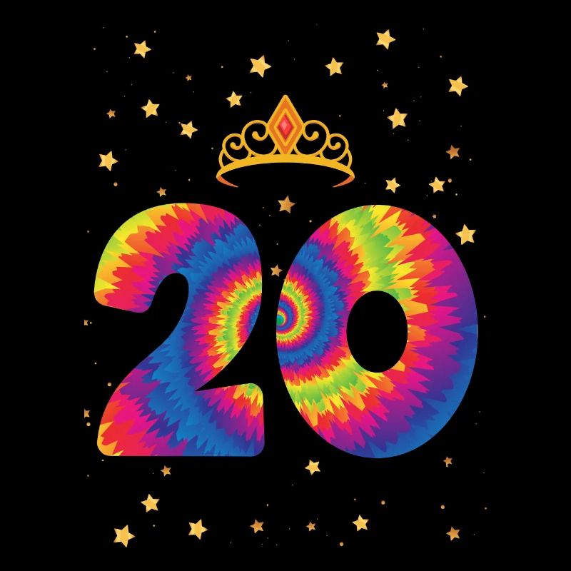 20. Geburtstag Krone | Tie Dye Themed Geburtstag