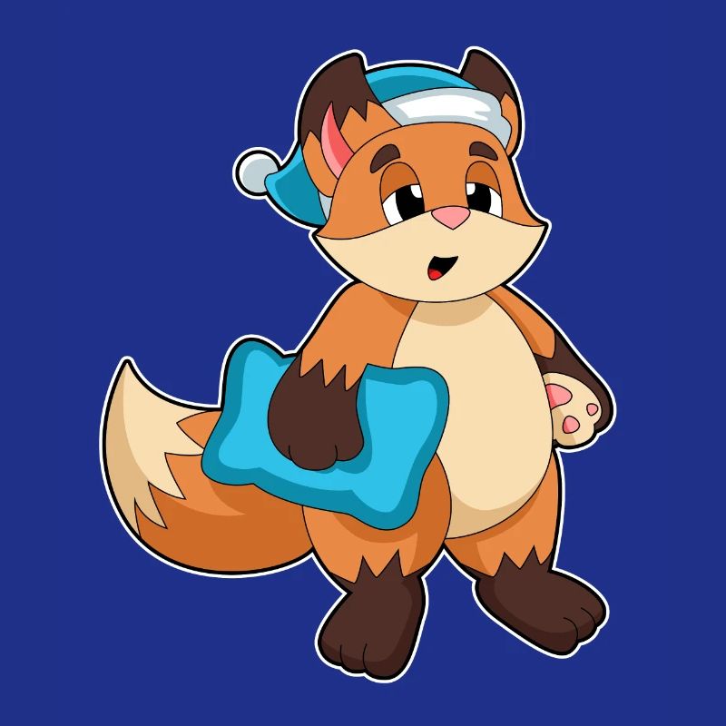 Fox with sleeping cap