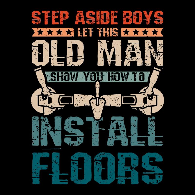 Old man flooring installer