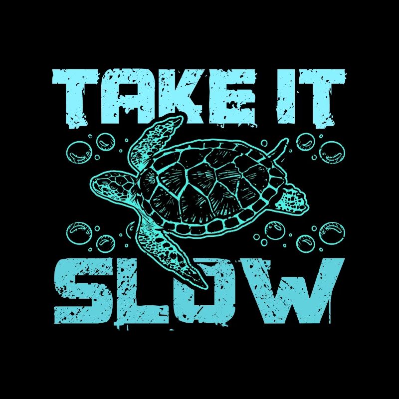 Sea turtle take it slow