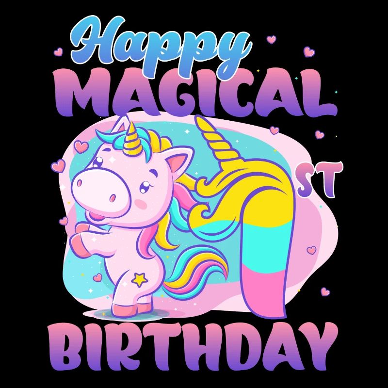 Happy Magical 1st Birthday Einhorn Pony