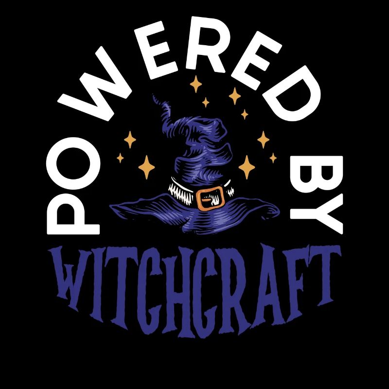 Powered By Witchcraft Witch Hat Spooky Wizardry