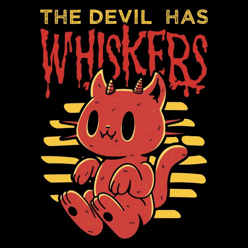 The Devil Has Whisker Demon Cat Halloween