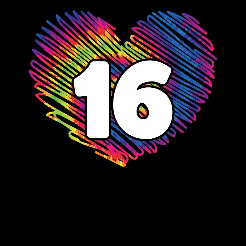 16. Geburtstag Herz Tie Dye | Tie Dye Themed