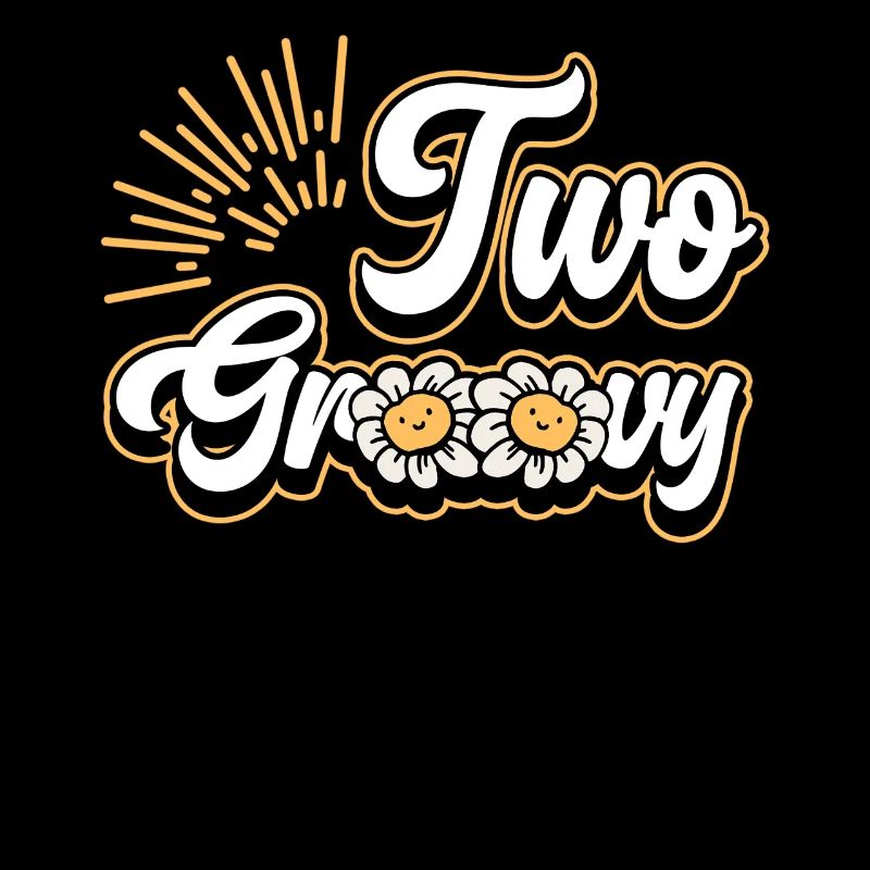 Zwei Groovy 2. Geburtstag 2 Jahre Alt Bday