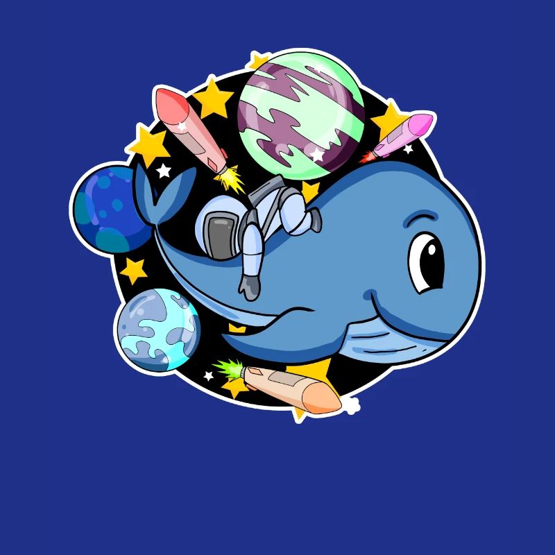 Astronaute dans l’espace avec une baleine
