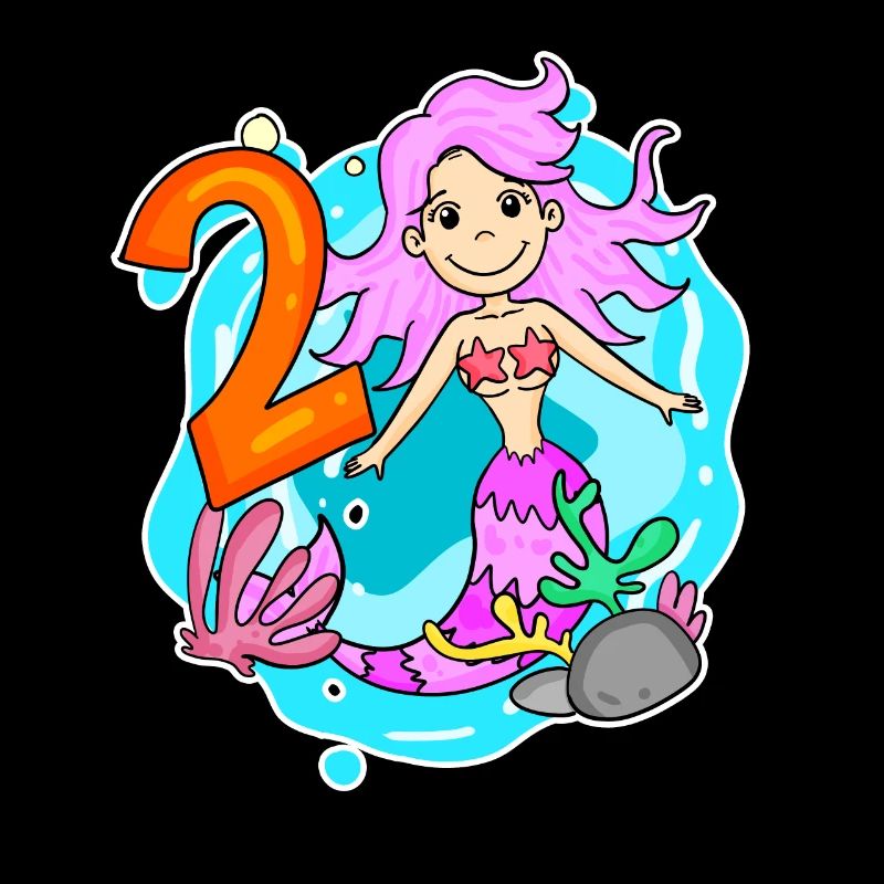 Fille de 2 ans sirène de 2ème anniversaire