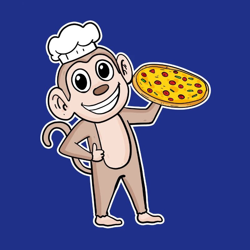 Pizza Maker Pizza Chef Monkey Italian