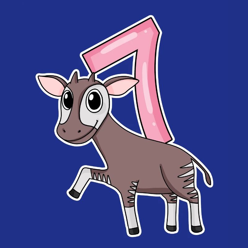 Fille de 7 ans Okapi cadeau de 7ème anniversaire