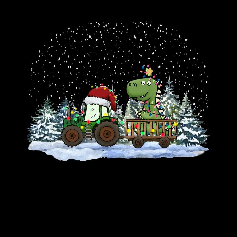 Christmas Tractor Tree Rex Dino Tractor Pajamas