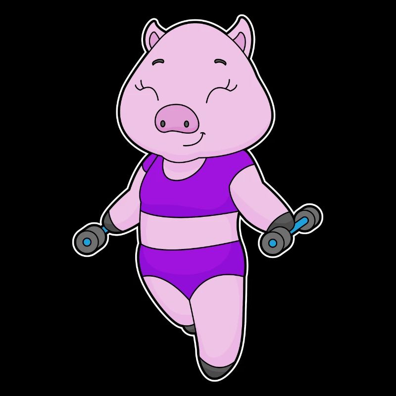 Bodybuilder cochon avec haltères