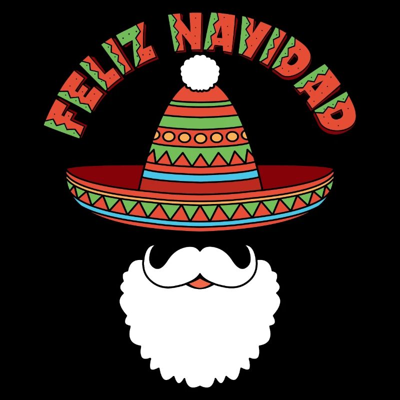 Feliz Navidad Merry Christmas Sombrero Santa Beard