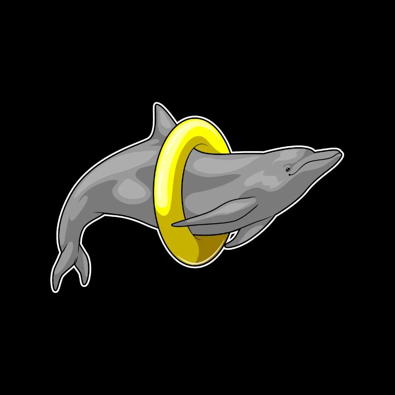 Bouée de sauvetage de nage avec les dauphins