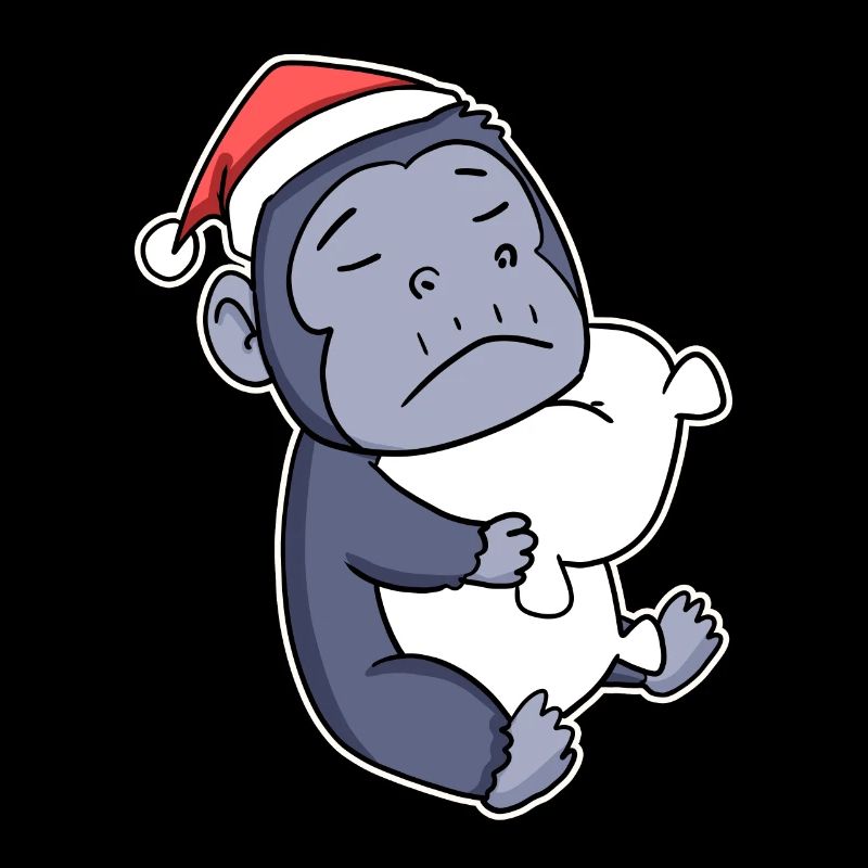 Gorille Noël Sommeil Sommeil Sommeil