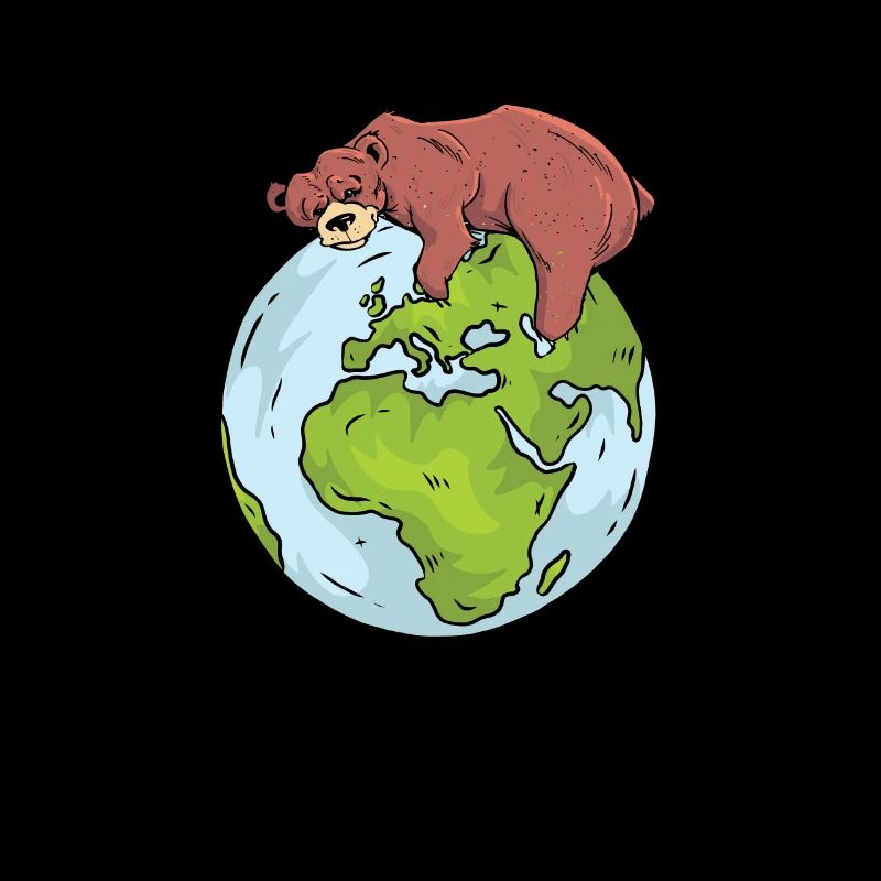 Jour de la Terre Mignon Ours aime le monde