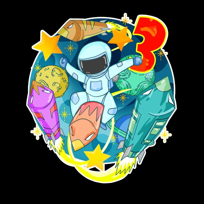 3rd birthday 3 years Young astronaut space