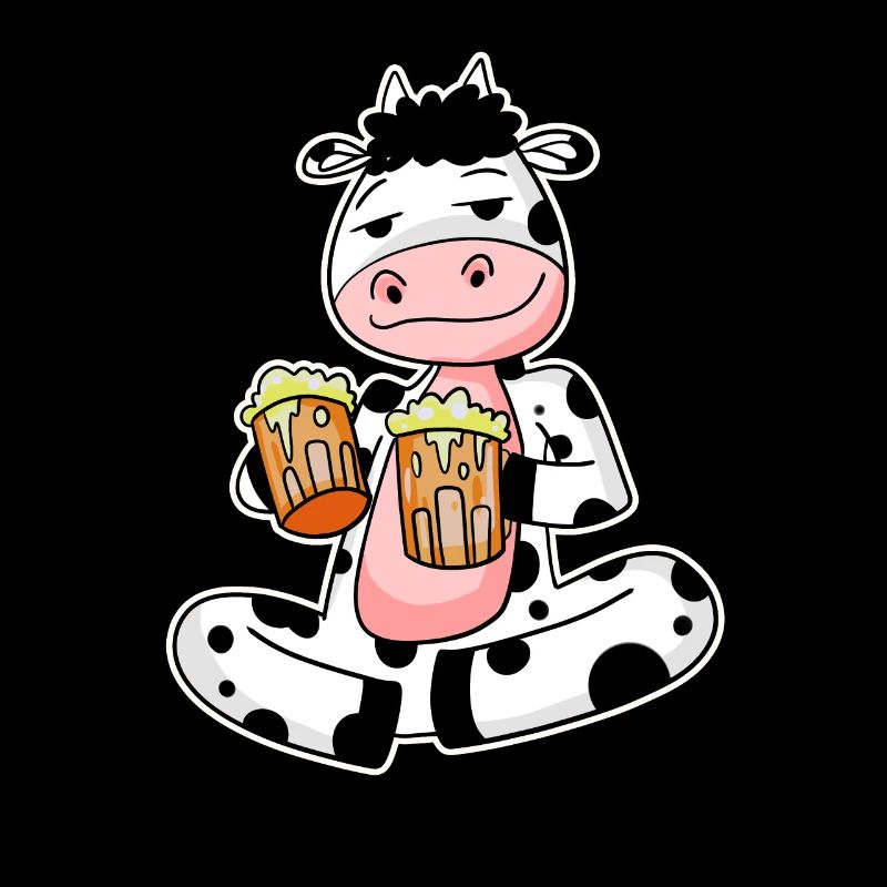 Cow with beer glasses Beer drinking alcohol