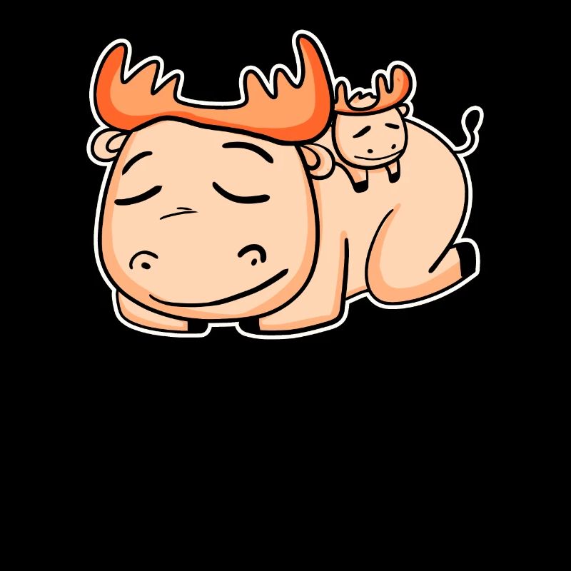 Élan avec bébé orignal - Famille