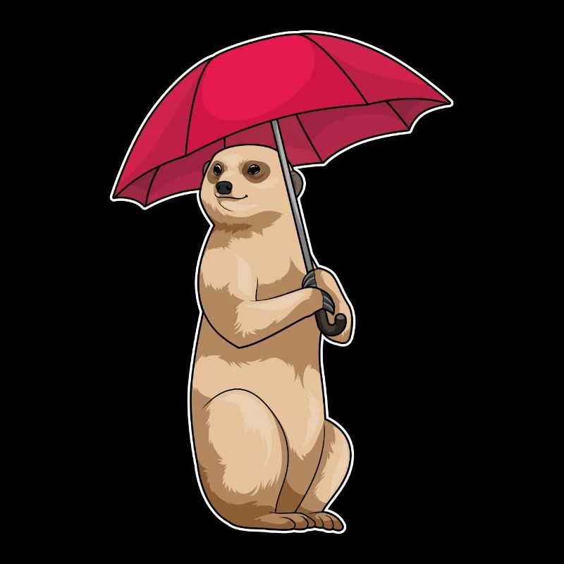 Erdmännchen Regen Regenschirm