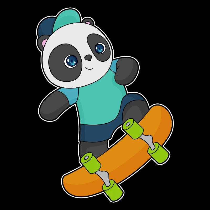 Panda Skater Skateboard