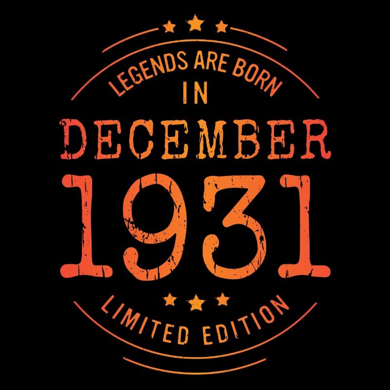 Anniversaire Décembre 1931 Edition Limitée Millésime