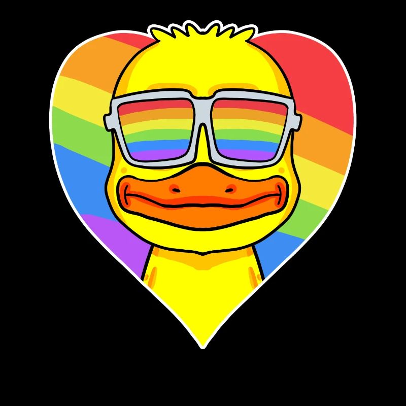 Gay Tier Ente Regenbogen Herz