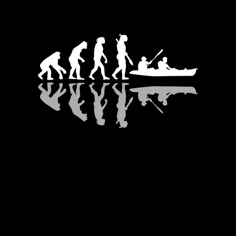 Human Evolution Funny Canoe Canoeing Adventure