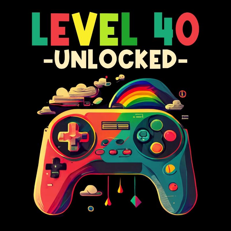 Niveau 40 ans Gaming 40s 40 Anniversaire